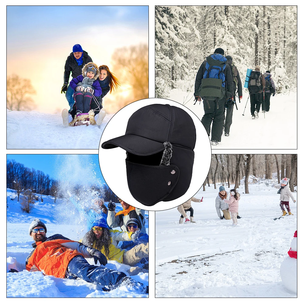 Winter Men Outdoor Ear Protection Soft Face Mask Ski Cap Male Fashion Windproof Hat Outdoor Men Winter Earflap for Skiing Riding