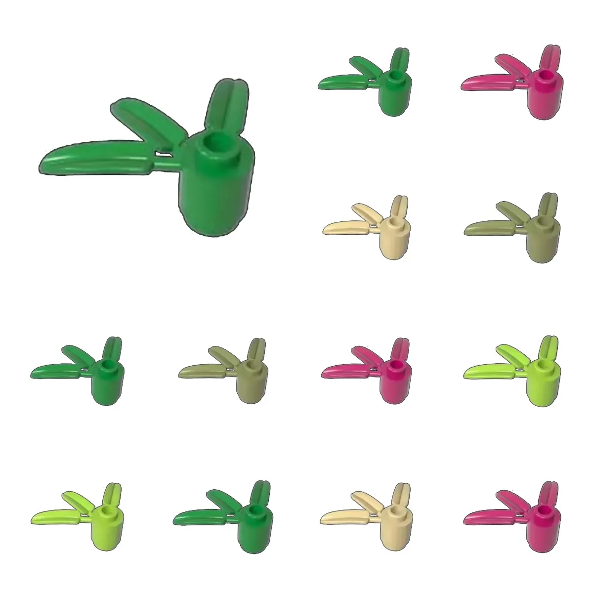 50 Stück MOC-Teile 30176 Pflanze Rund 1 x 1 - 3 Bambusblätter Kompatible Bausteine DIY Montage Bausteine Partikel Kinderspielzeug