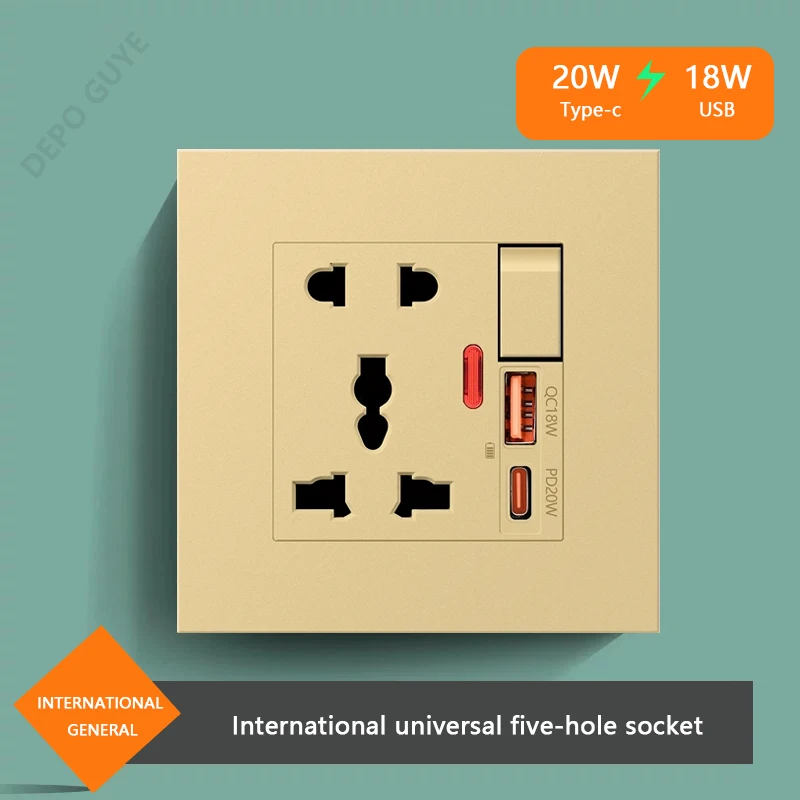 العالمي 20 واط نوع-C التوصيل شحن سريع 5 دبوس مقبس...