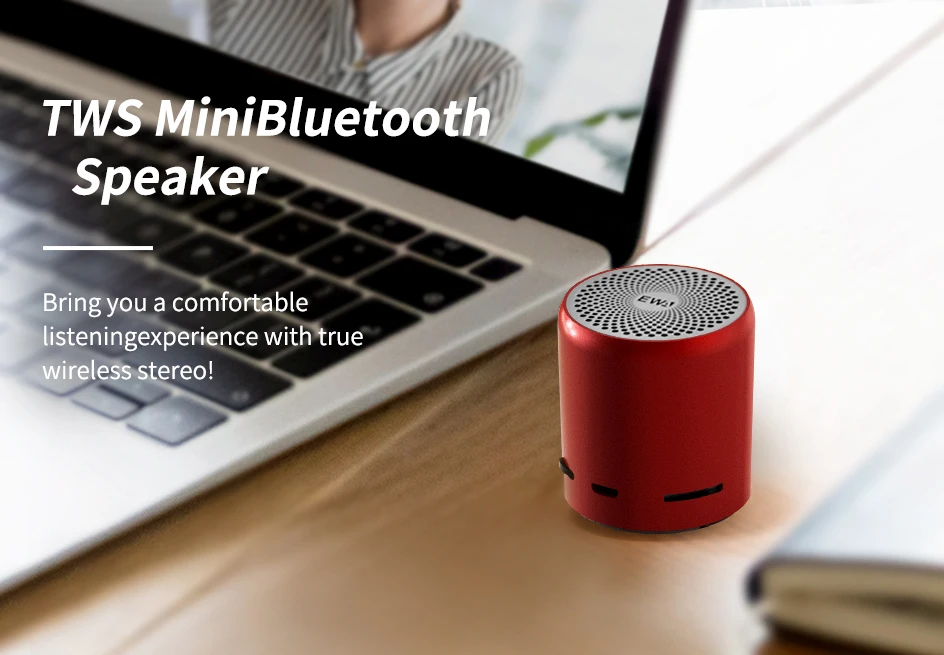 EWA Mini Bluetooth Speaker A107s TWS Speakers Enhance Impactive Bass Boombox Powerful HD Sound and 8 Hours Play Time_voghion.com