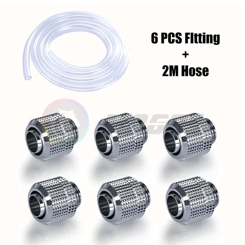 Raccordi A Compressione Per Tubo Rigido Da 16mm – Kit Da 4 Pezzi In Ottone Per Raffreddamento Acqua PC (Nero)