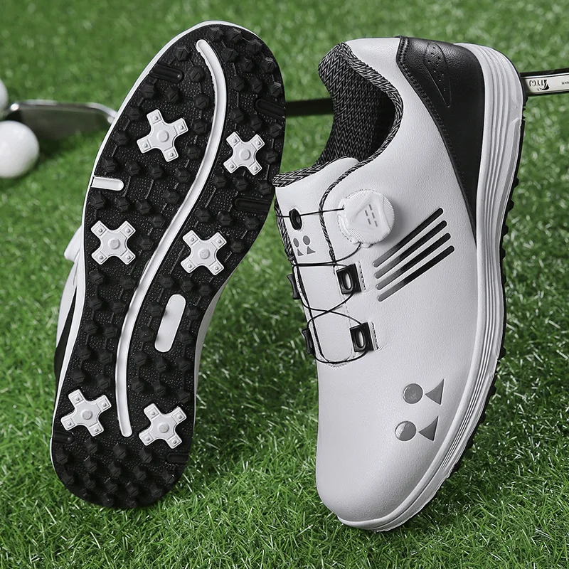 New Waterproof Golf Shoes Men Comfortable Golf Sneakers Quick Lacing Outdoor Walking Footwear Anti Slip Athletic Sneakers