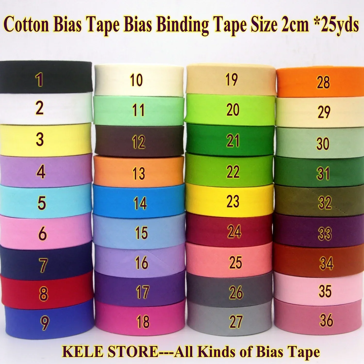 Cotton Bias Tape 20mm 3/4" 25yds/lot Fold Tape DIY Sew Material Handmade Item sewing fabric paste