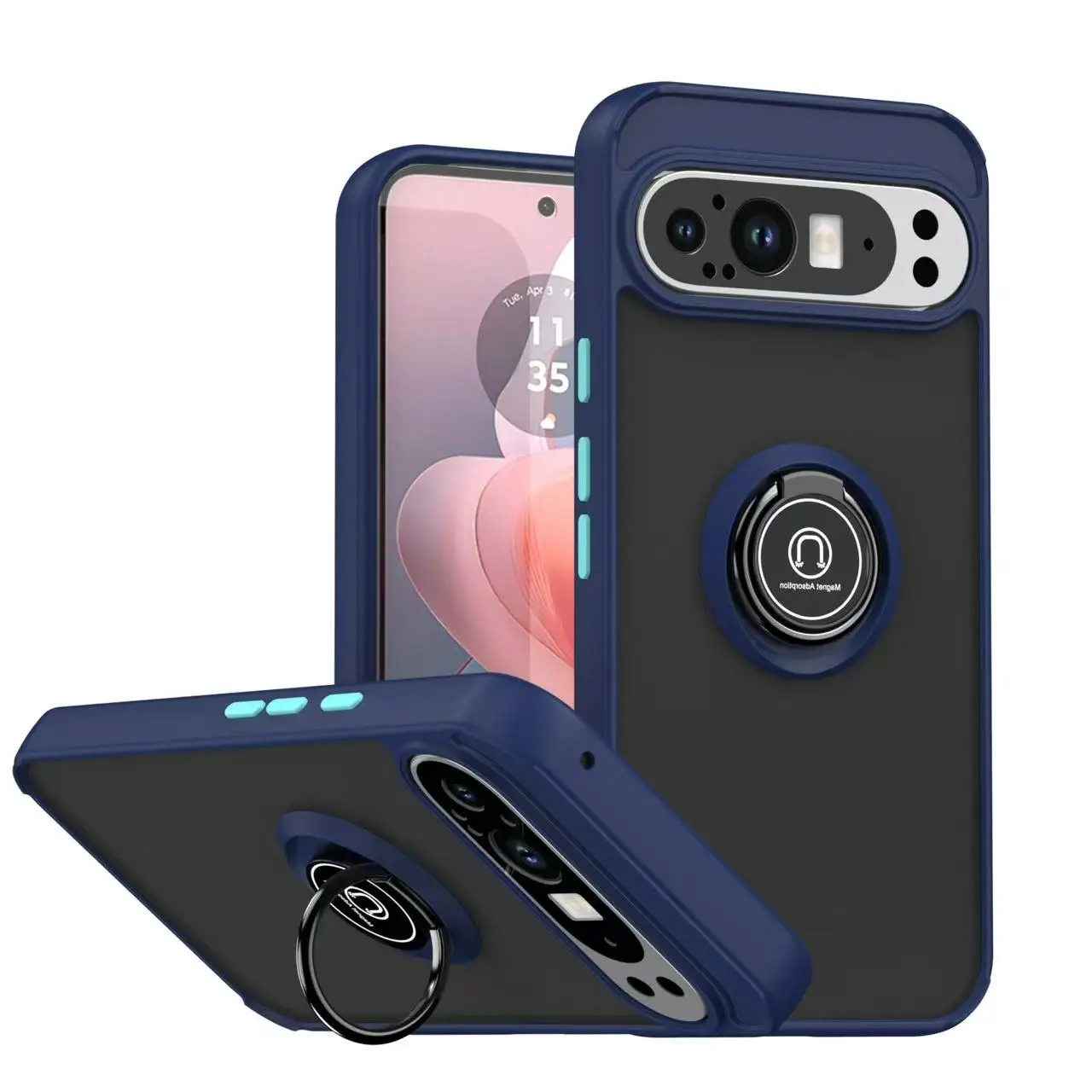 Armor Matte Car Magnetic Cover with Ring Stand - Shockproof Case