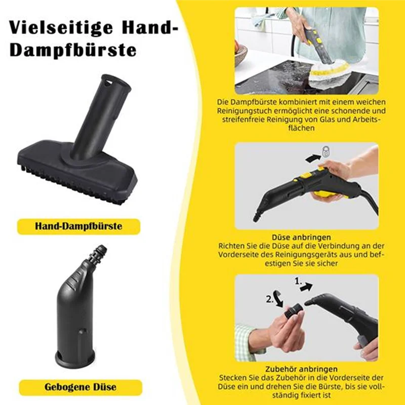 B06B-For Karcher Steam Cleaner Accessories Spare Parts Includes Nozzles Brushes And Cloths