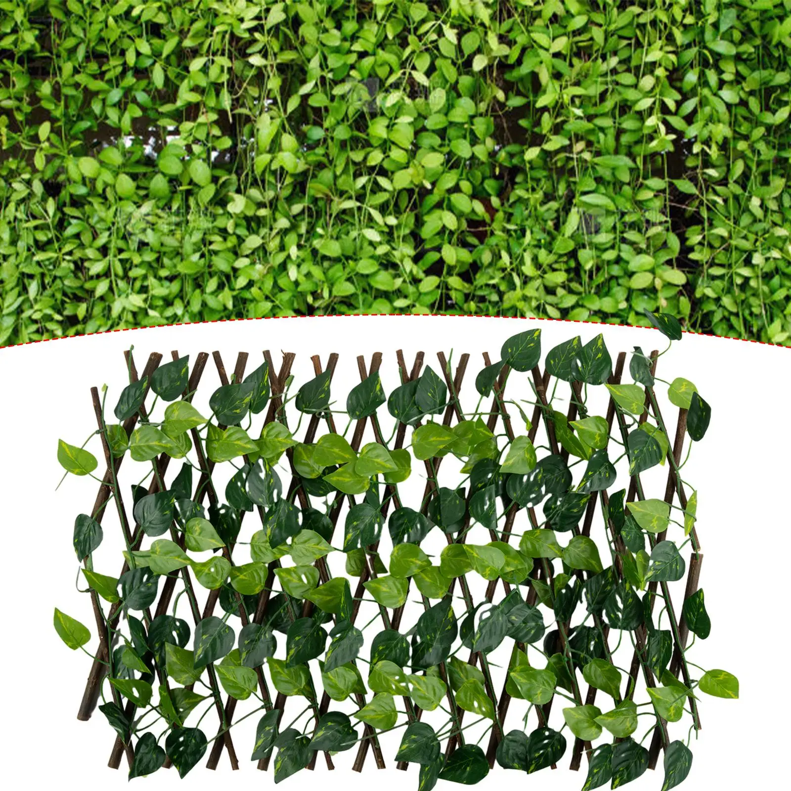 Artificial Fence Leaf Fake Plant Ivy Fence Telescopic Garden Green Hedge Ivy Privacy