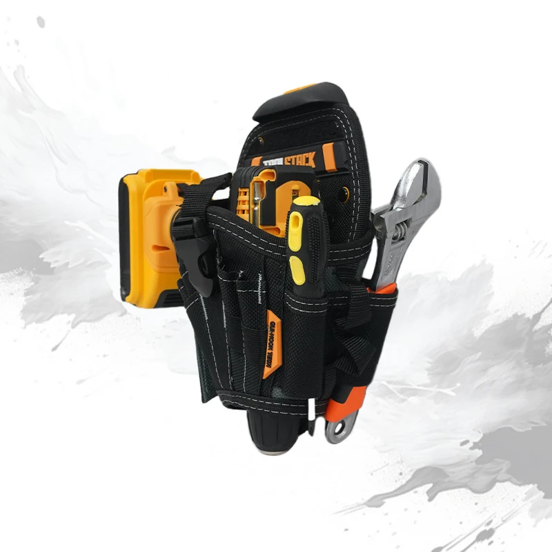 TOOLSTACK Large Drill Holster Pouch Bit Pouch Tool Belt Hand Electric Drill Belt Bag Portable Waist Tool Bag Storage Toolkit