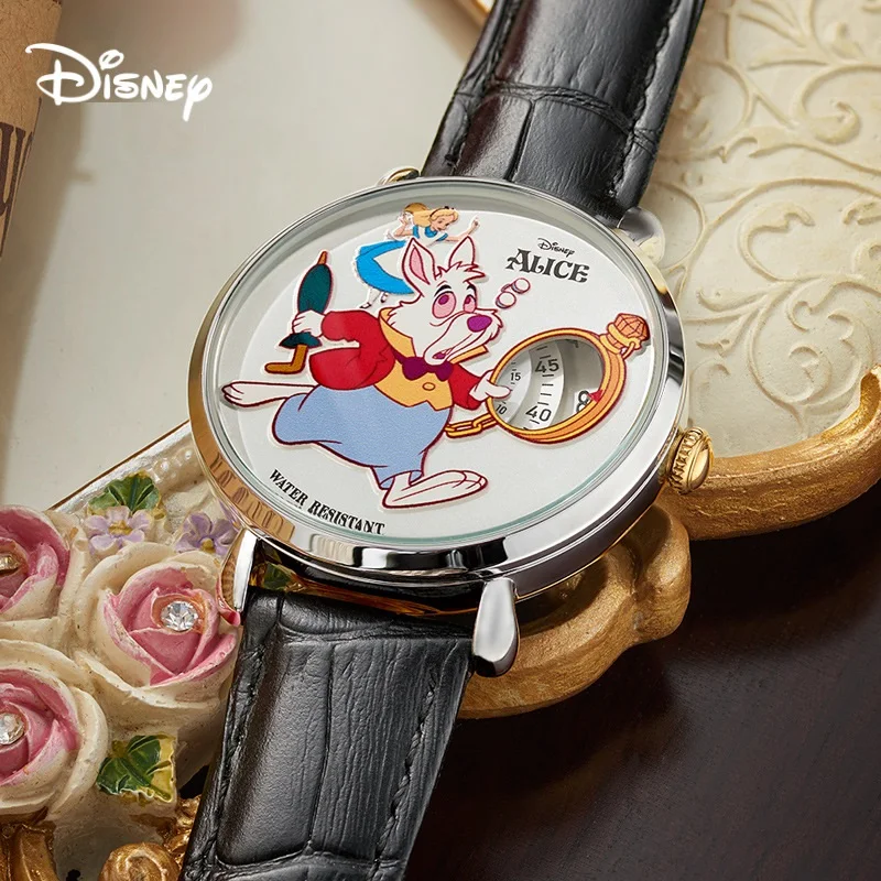 Disney For Woman Watch Alice's Adventures In Wonderland White Rabbit Unisex  Cartoon Quartz Wristwatch Man Pointless Design Lady - AliExpress