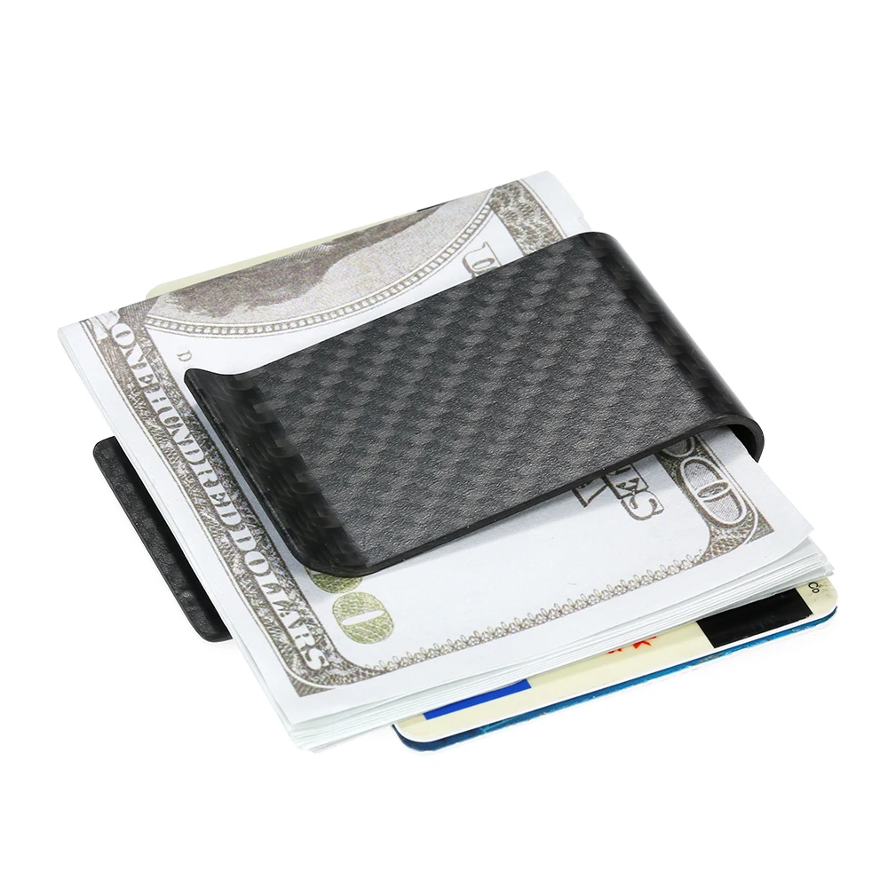 Black Carbon Fiber Wallet Money Clip Credit Card Business Card Clip Holder for Men money clips wallet,id credit card holder