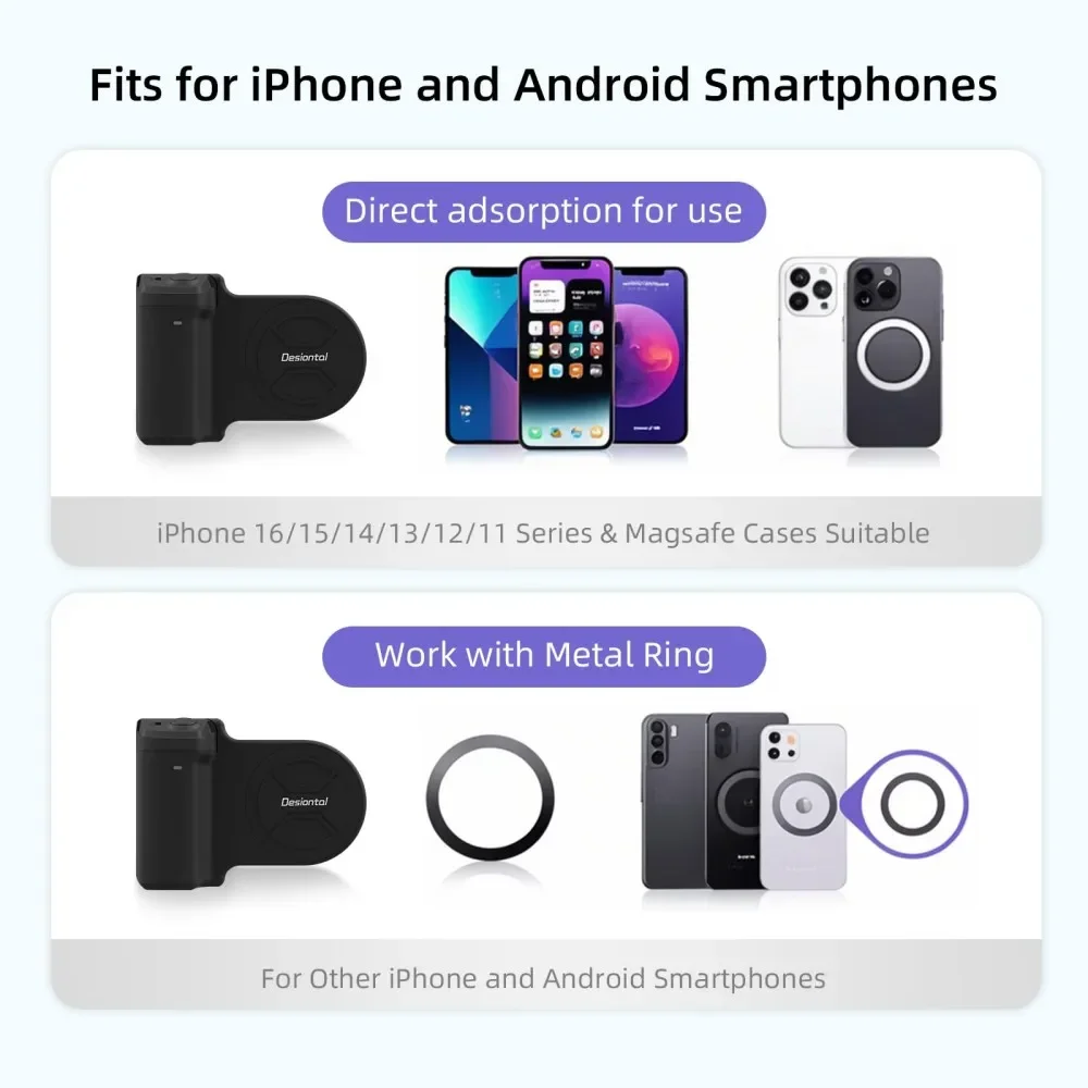 Smartphone Grip for iPhone & Android Video Shooting Handle Bluetooth Bracket Magnetic Progrip Photography Accessory