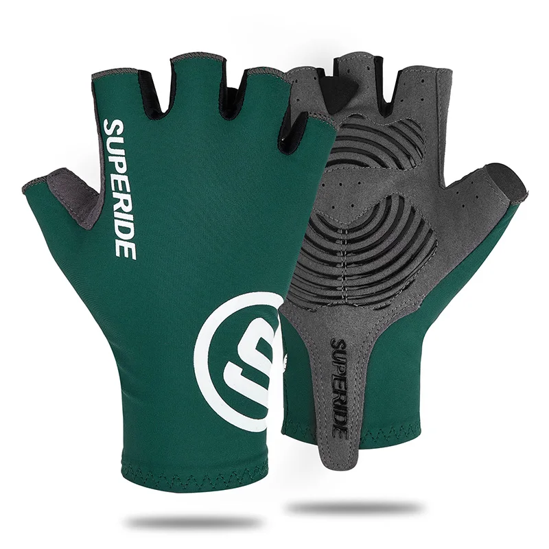 SUPERIDE Men Women Half Finger Riding Cycling Gloves Sports Anti-sweat Road Bike Gloves Padded Shockproof MTB Bicycle Gloves 3