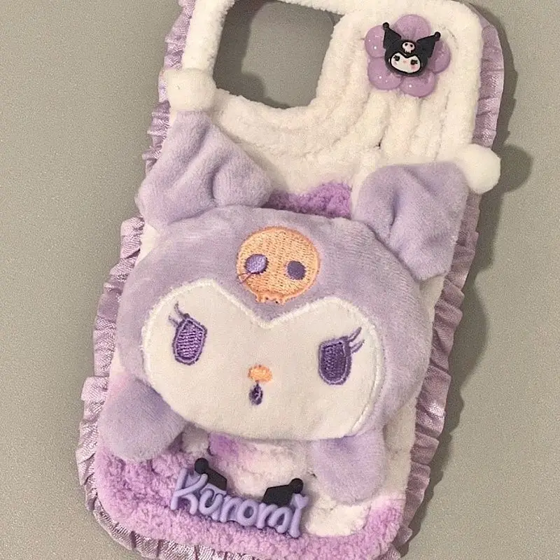 

Cute Cartoon Sanrio Kuromi Pom Pom Purin Plush Iphone 12Promax Case Iphone 14Pro11/13 Case Soft Case Christmas Gift for Girl