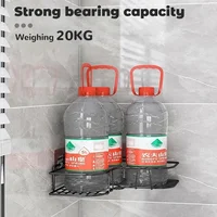 Toilet Storage Rack Bathroom Shelf No-Drill Corner Shelf Shower Wall Mounted Shelf Bracket Bathroom Accessory Organizer Shampoo 2