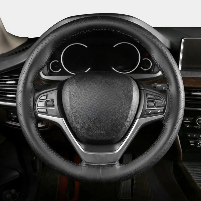 Steering Wheel Cover Car Steering Wheel Braid Universal 38cm Microfiber Leather Needles And Thread Soft Anti-Slip Auto Interior Car Accessories