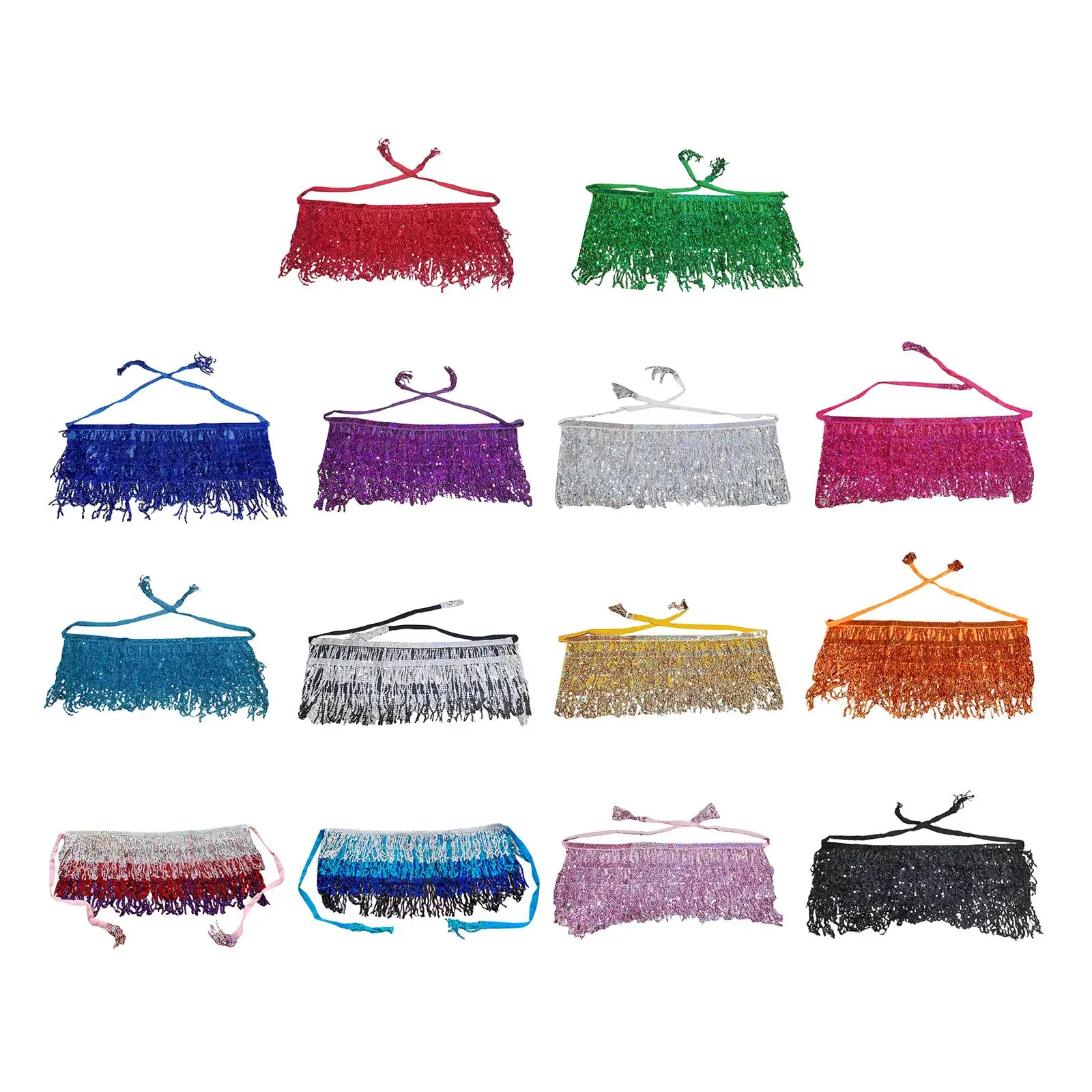 

Women Belly Dance Skirt Dancewear Shiny Hip Belt for Rumba Latin Dance Samba