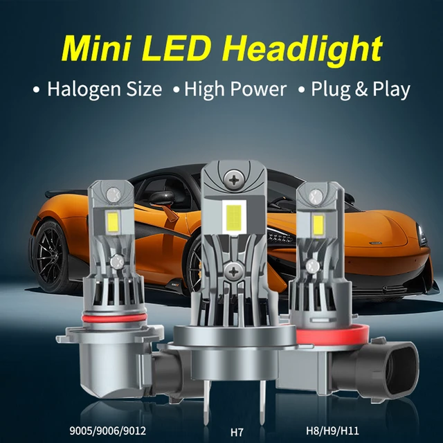 Bombilla de faro LED H7 de 120W con ventilador para coche, lámparas de  diodo automáticas, 30000LM, Turbo, 6500K, 12V - AliExpress