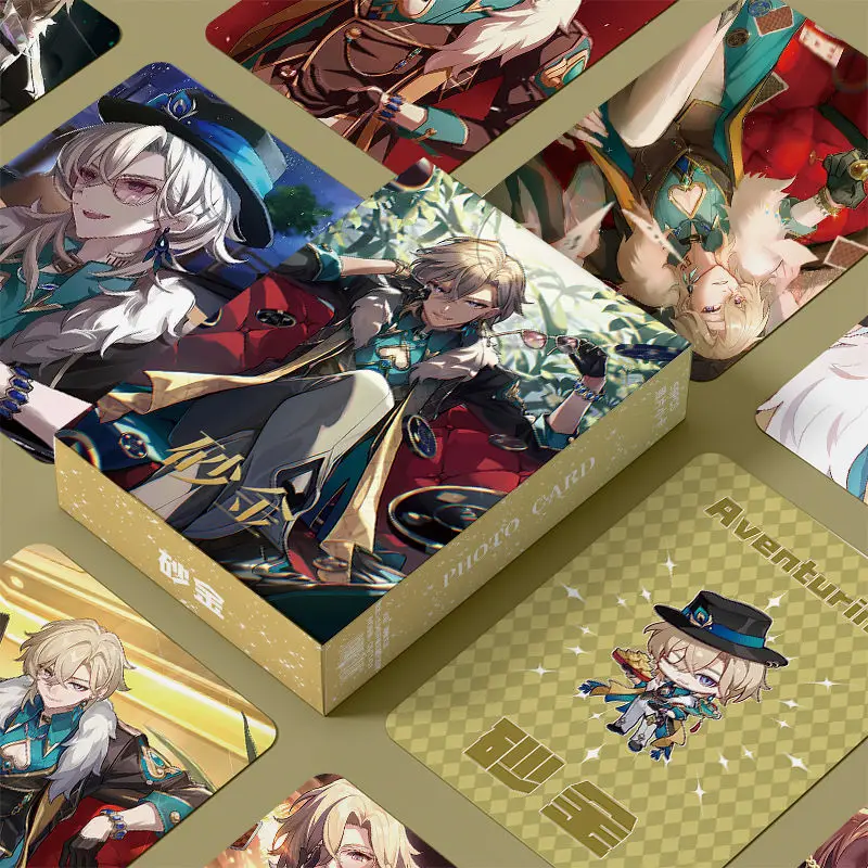

55PCS Anime Honkai: Star Rail Aventurine Decor Laser Lomo Card Photocard HD Small Album Photo Cards For Fans Collection Postcard