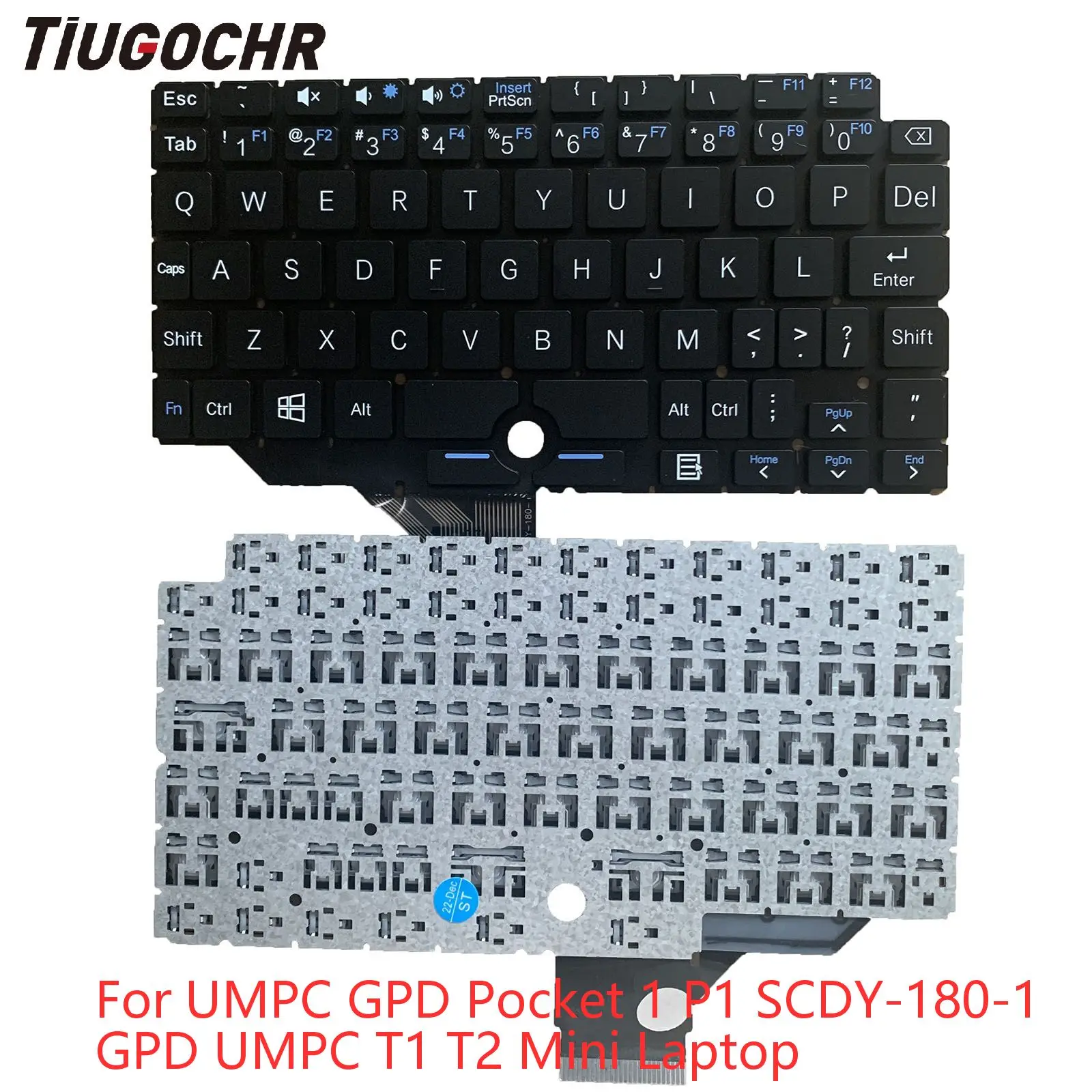 

New US English Keyboard for UMPC GPD Pocket 1 P1 SCDY-180-1 GPD UMPC T1 T2 Mini Laptop Replacement Keyboards No Frame