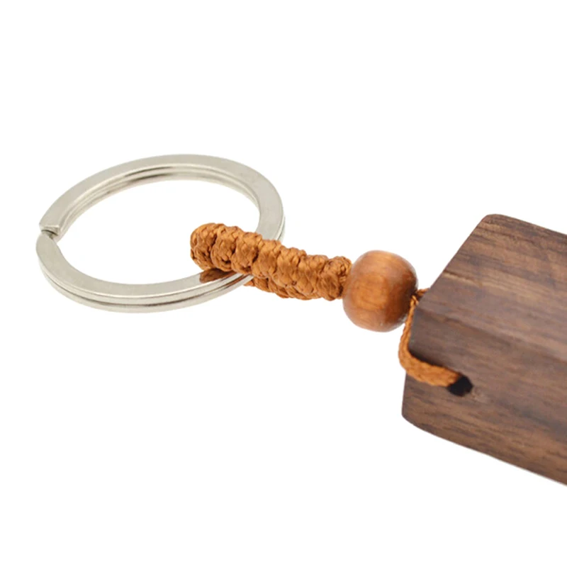Personalized Solid Wood Keychain with Creative Phone Holder Pendant