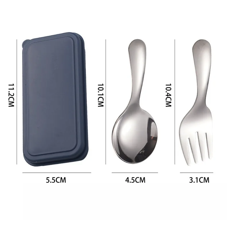 2PCS 1 Set Portable Spoon Fork Tableware Outdoor Camping Stainless Steel Cutlery Set for Hiking camping gear spork