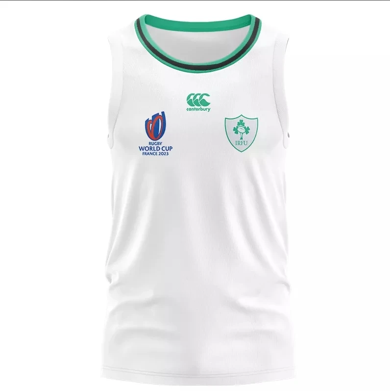 thumbnail image 1 of Camiseta de rugby de Irlanda 2025, camiseta de rugby de local y visitante, camiseta sin mangas, ropa deportiva de moda estadounidense, camiseta con estampado 3D para hombres y mujeres, 1 of 4