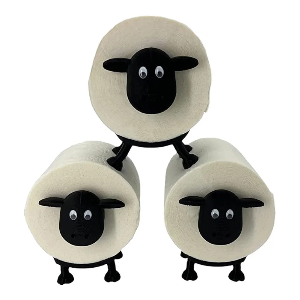 Sheep Toilet Paper Holder Resin Lovely Sheep Tissue Box Stackable for Home Bathroom Vanity Night Stands