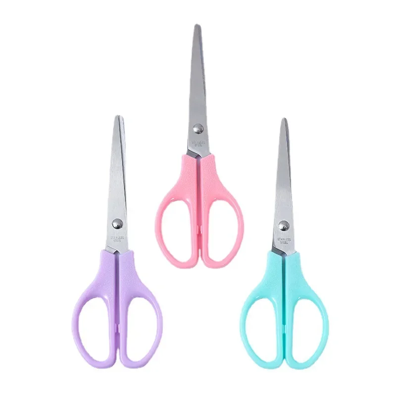 Color Office Stationery Scissors Student 170mm Hand Scissors Wholesale Art Safety Round Head Scissors Cutting Tools - 5