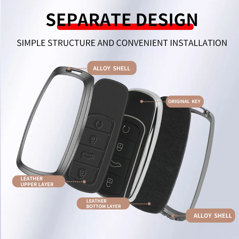 Metal Leather Car Key Case Cover For Chery Tiggo 8 Pro Tiggo 8plus New 5 plus 7pro Chery 7 Pro Max Omoda 5 C5 Modod Shell key case key case cover car key shell
