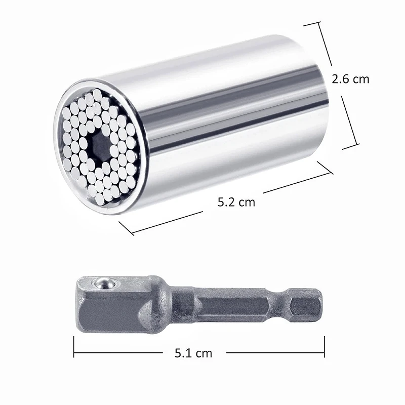 Universal 7-19mm Torque Wrench Head Socket Sleeve Multi Purpose Spanner Key Power Drill Adapter Magic Hand Tools Set 4