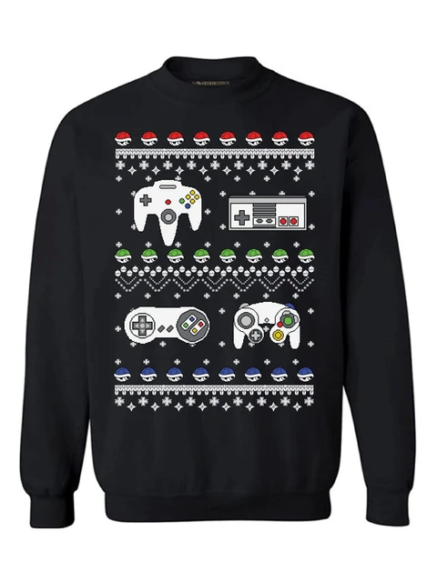 Geeky Christmas. Vintage Computer Game Ugly Sweater. Gamer. 