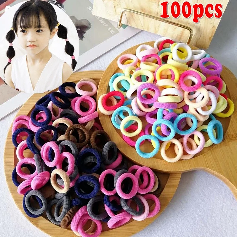 

100 шт., Детские резинки для волос, из нейлона