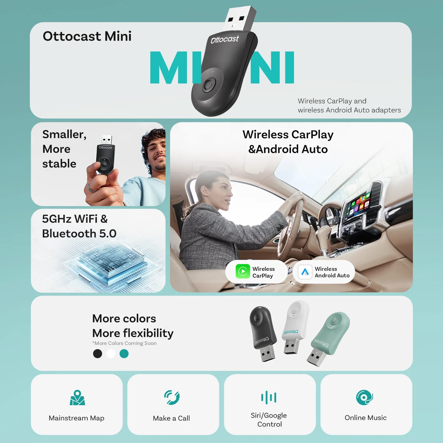 ルーター・ネットワーク機器 Ottocast Mini Wireless Car Adapter Amazon.com: OTTOCAST Mini Dongle Wireless CarPlay Adapter