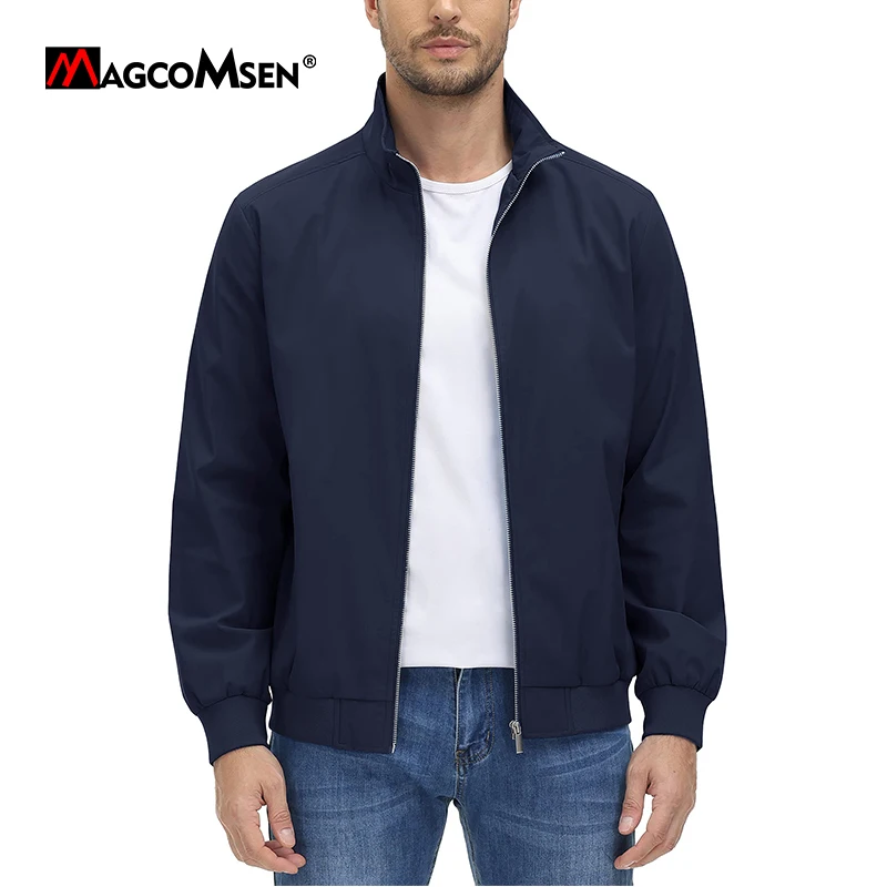 Men's Summer Casual Lightweight Jacket Stand Collar Pilot