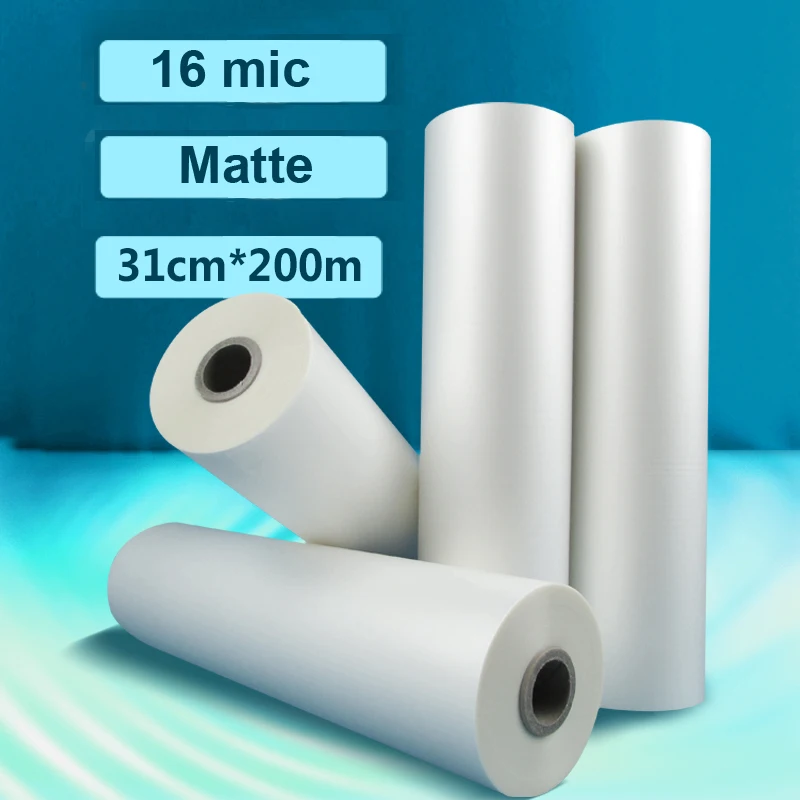 Glossy Matte Satin Clear Hot Laminating Films - 310mm x 200M Roll, 1 Core