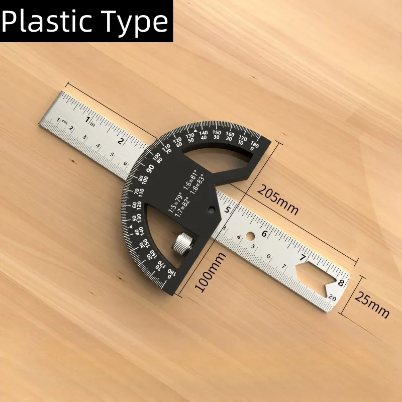 Angle Ruler Protractor tool for Carpenters with 0-180 Degrees Measuring Woodworking Tools Adjustable Construction Protractors