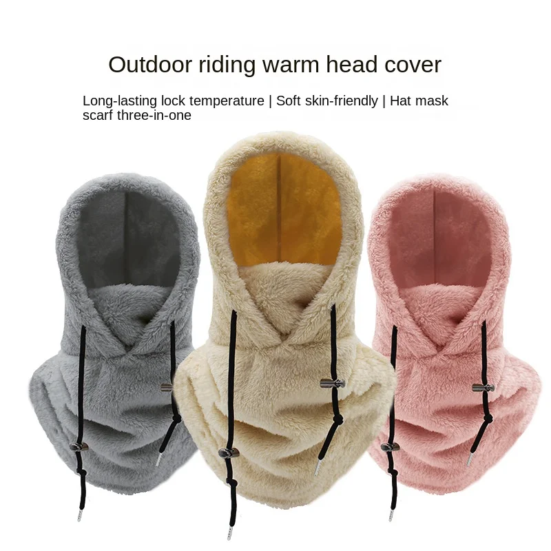 

Winter Warm Face Mask Motorbike Motocross Riding Ski Hat Arctic Fleece Headgear Windproof Cold-proof Integrated Fleece Headgear