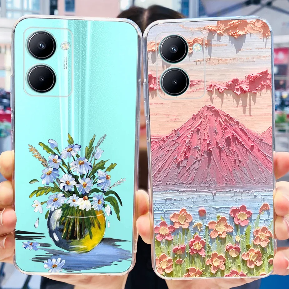 Stylish Painted Soft Silicone Back Cover – 6.5'' Phone Case