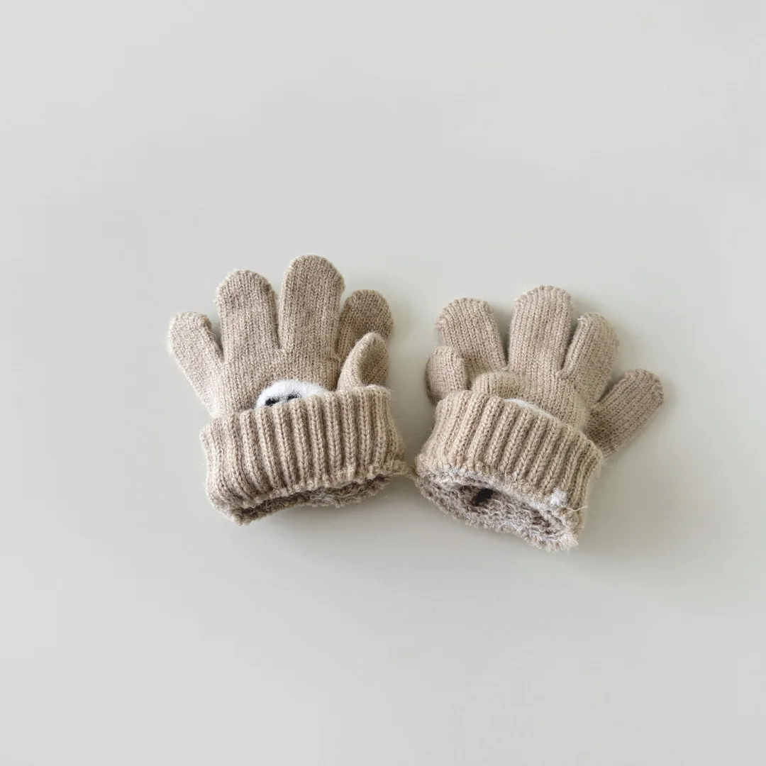 3-6 Years Children's Gloves Autumn and Winter Fashion Girls Boys Knitted Warm Cartoon Super Cute Five-finger Gloves Wholesale 4