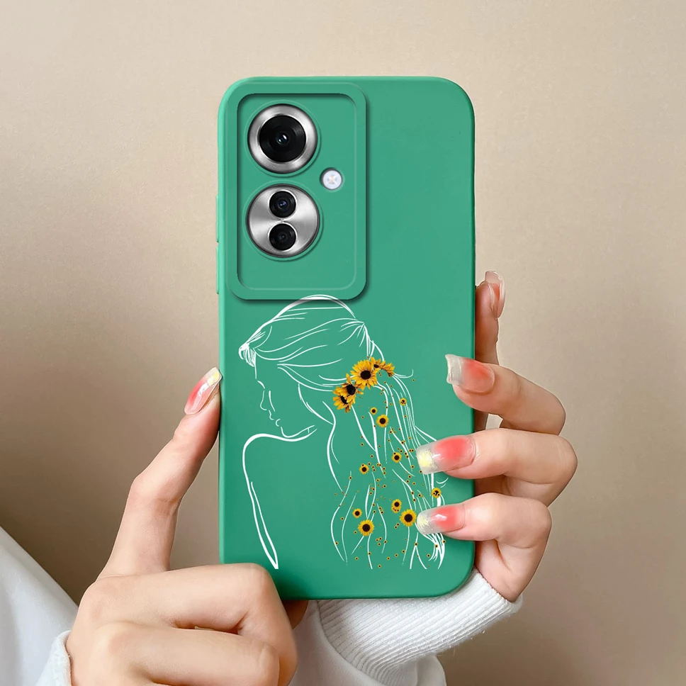 Stylish Cute Girl Shockproof Liquid Phone Cover - Smooth and Fashionable Design