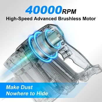 INSE V70 12kPa Powerful Lightweight Vacuum Cleaner up to 45 Mins Runtime, for Home Hard Floor Carpet Pet Hair, Blue 5