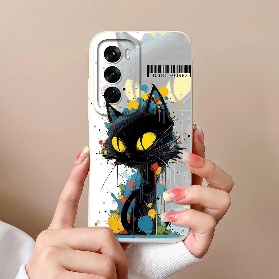 Tulips Cute Cat Soft Silicone Phone Case with Camera Protector