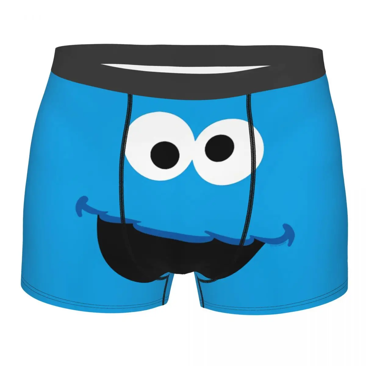 

Custom Cookie Monster Face Underwear Men Stretch Sesame Street Boxer Briefs Shorts Panties Soft Underpants For Homme