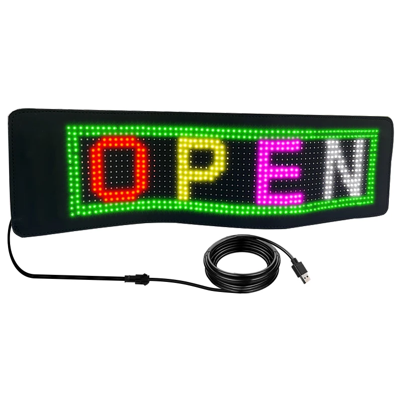 APP control Flexible LED display board moving message LED Strip soft LED  screen panel for car store shop advertising use