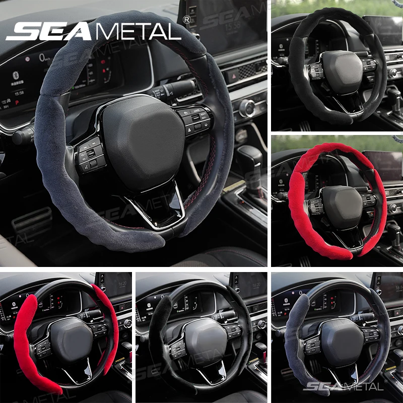 Winter Car Steering Wheel Cover Plush Non Slip Protector