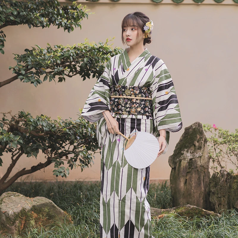

Japan Style Women's Summer Kimono 100% Cotton Long Dress Bathrobe Formal Yukata Performing Dress Photography Clothing Costume