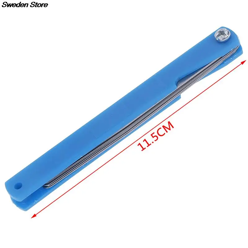 1 Set Foldable Metric Feeler Gauge 17 Blades 0.02-1.00mm Measurements Tools Stainless Steel Thickness Gap Filler Feeler Gauges feeler gauge