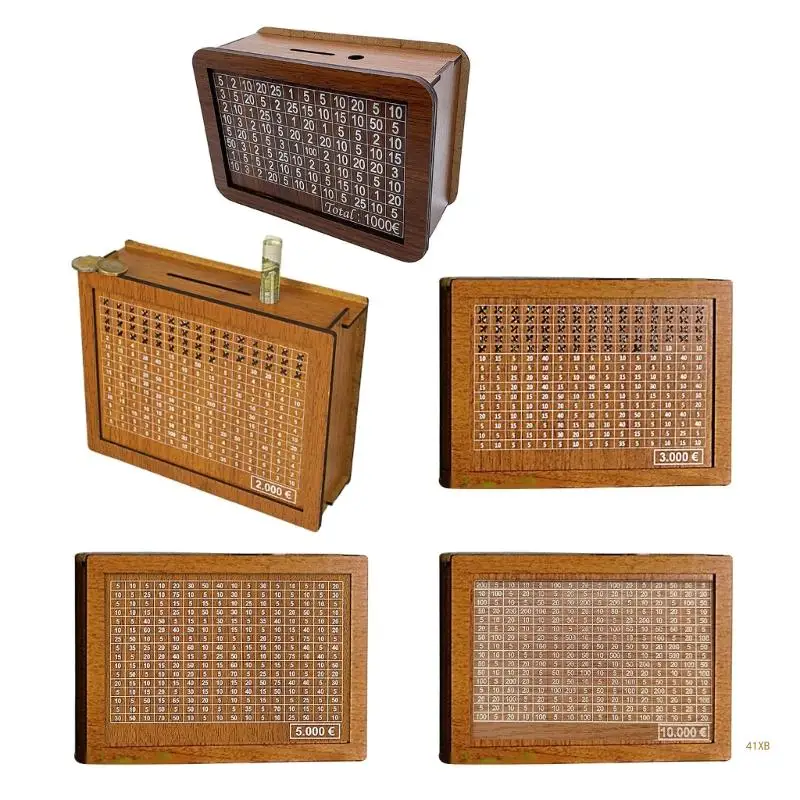 41XB 나무 저금통 저장 저금통 파티 여성 10대 소녀 소년 생일 