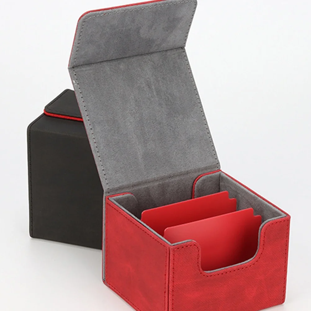 

Card Decks Box Portable Game Card Storage Box PU Game Card Carrying Box with Lid