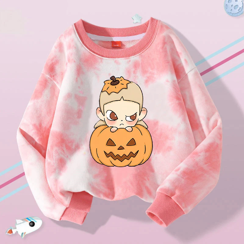 thumbnail image 1 of Suéter de cuello redondo para niños POP MART Labubu, lindo jersey con estampado de dibujos animados para niños y niñas, camisetas cálidas informales de invierno, regalos de cumpleaños para niños, 1 of 5