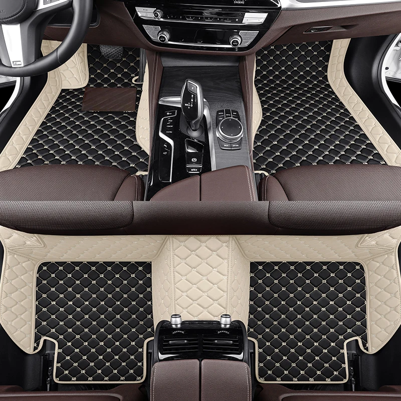 

YUCKJU Custom Leather Car Mats For Alfa Romeo Giulia Stelvio 2016 2017 2019 2020 2021 Accesories Automotive Carpet